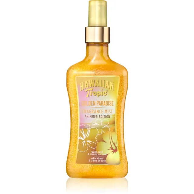 Hawaiian Tropic Perfumes Golden Paradise Shimmer tělový sprej se třpytkami pro ženy 250 ml
