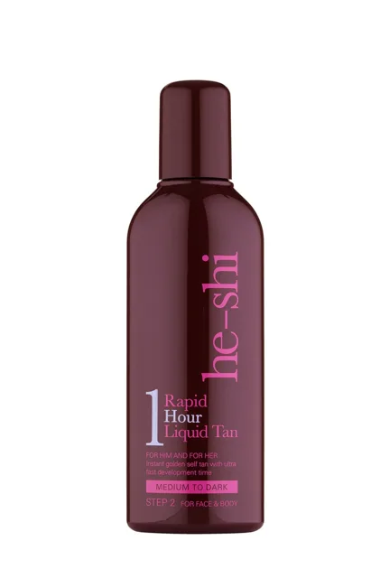 he-shi Rapid 1 Hour Liquid Tan samoopalovací fluid 150 ml