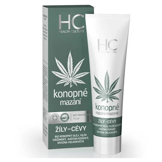 HEALTH CULTURE Konopné mazání žíly a cévy 75 ml