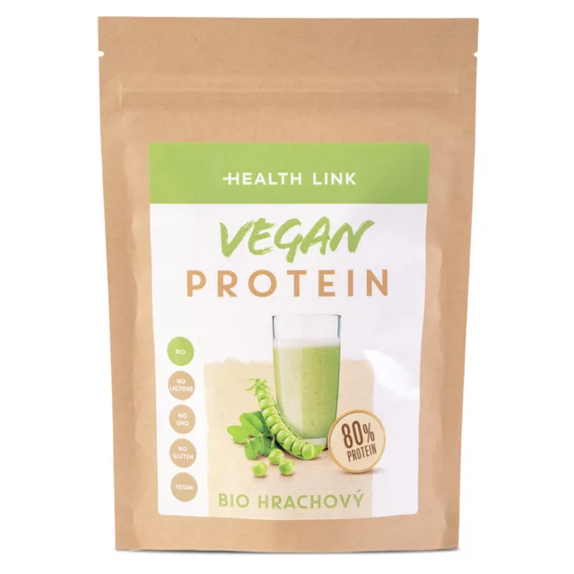 HEALTH LINK Hrachový protein 80 % vegan BIO 300 g