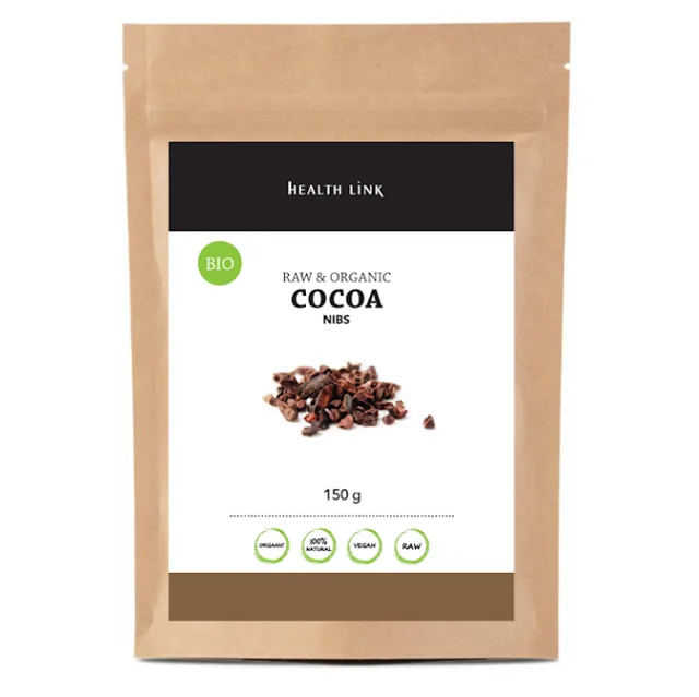 HEALTH LINK Kakaové boby drcené RAW BIO 150 g