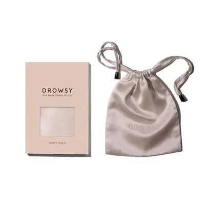 Hedvábný sáček na masku Drowsy - krémově zlatý