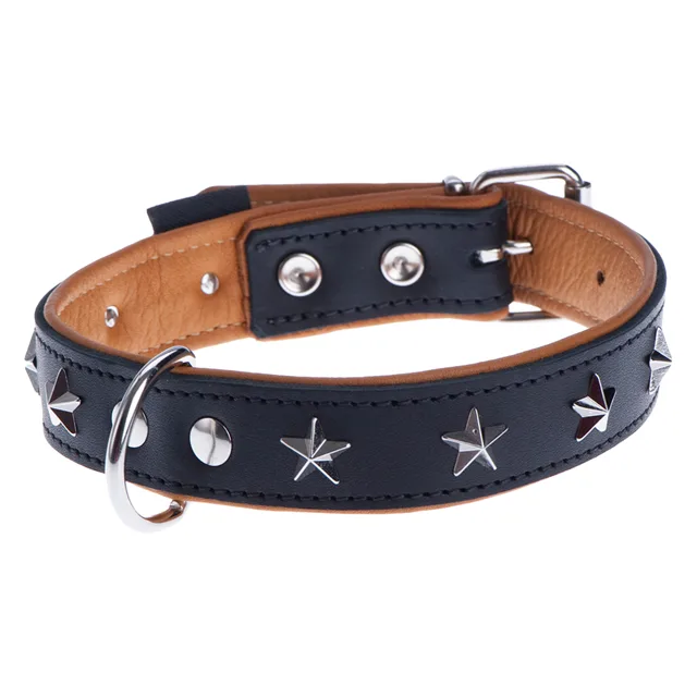 Heim kožený obojek Stars - Vel. 50: obvod krku 38 - 46 cm