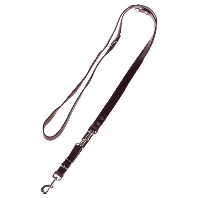 Heim nýtované vodítko, hnědé - 240 cm dlouhé  / 2 cm široké