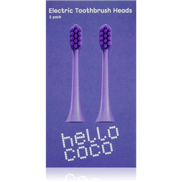 hello coco Electric Toothbrush Heads Purple náhradní hlavice pro zubní kartáček 2 ks