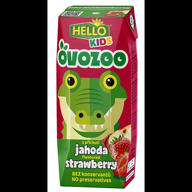 HELLO Ovozoo jahoda 250 ml x 18 kusů