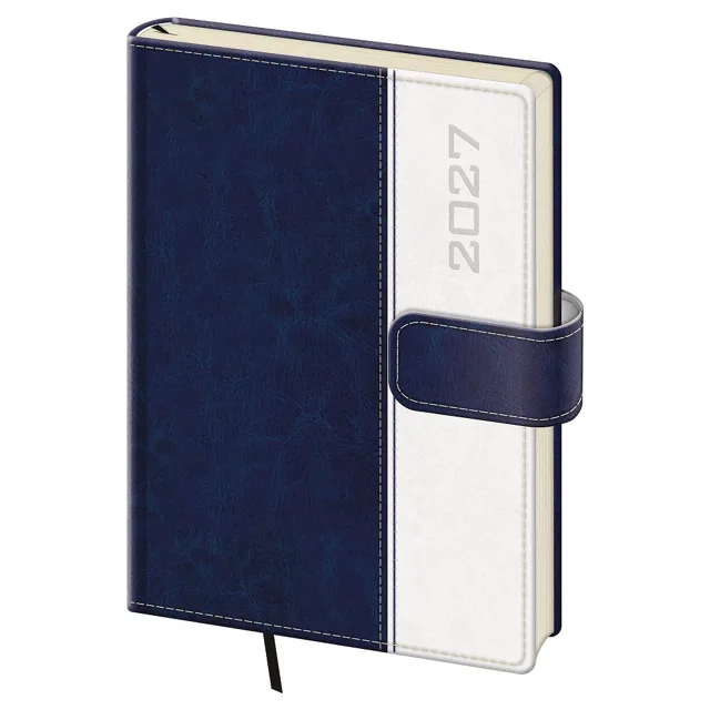 Helma Classic týdenní diář s magnetem 2027, modrý, A5 14,3 × 20,5 cm