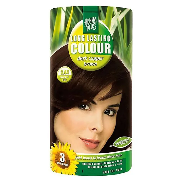 HENNA PLUS Přírodní barva na vlasy 3.44 Tmavě měděná hnědá 100 ml