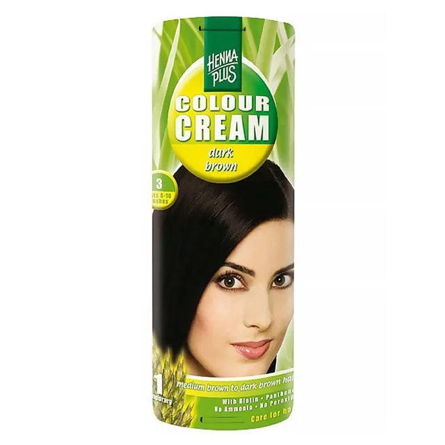 HENNA PLUS Přírodní barva na vlasy 3 Tmavě hnědá 60 ml
