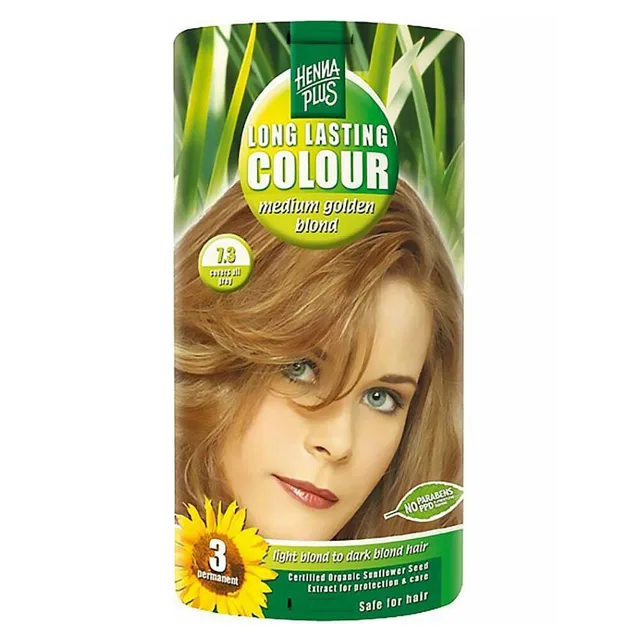 HENNA PLUS Přírodní barva na vlasy 7.3 Sytě zlatá blond 100 ml