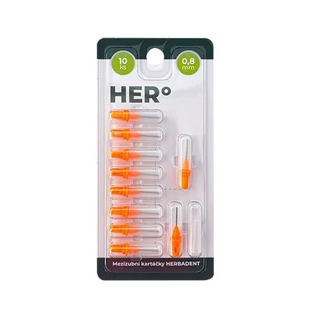 Herbadent HERo 0,8 mm náhradní mezizubní kartáčky 10 ks oranžové