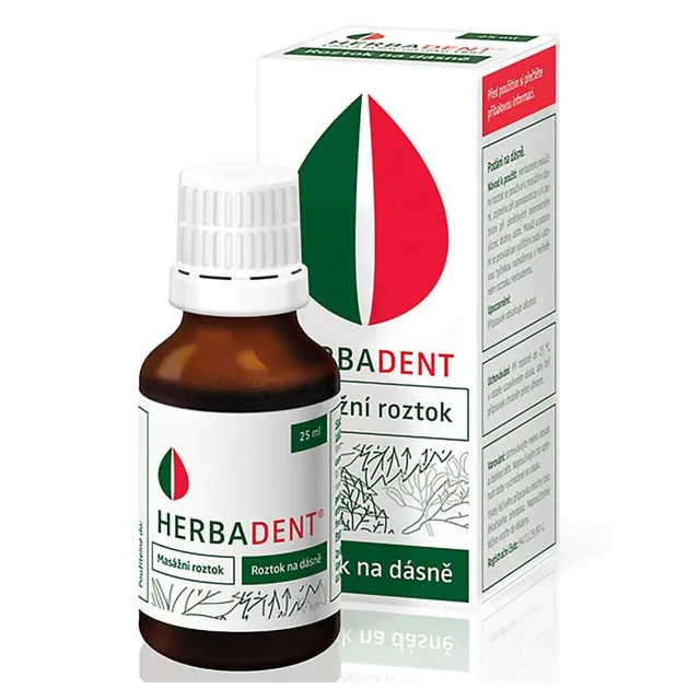 HERBADENT Masážní roztok na dásně 25 ml
