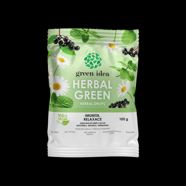 Herbal green – bylinné bonbony 100 g – Green idea