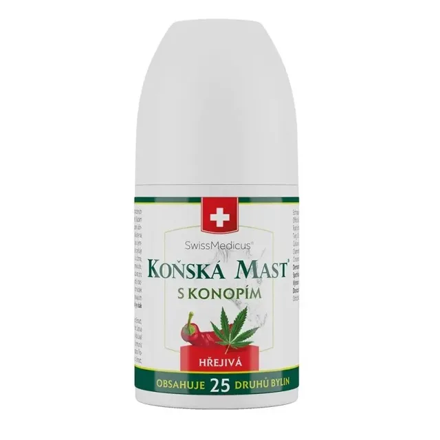 Herbamedicus Koňská mast s konopím hřejivá roll-on 90 ml