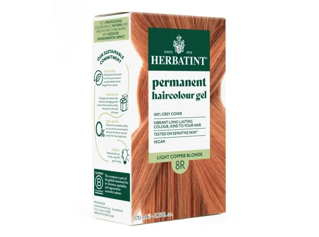 Herbatint Permanentní barva na vlasy Světle měděná blond 8R