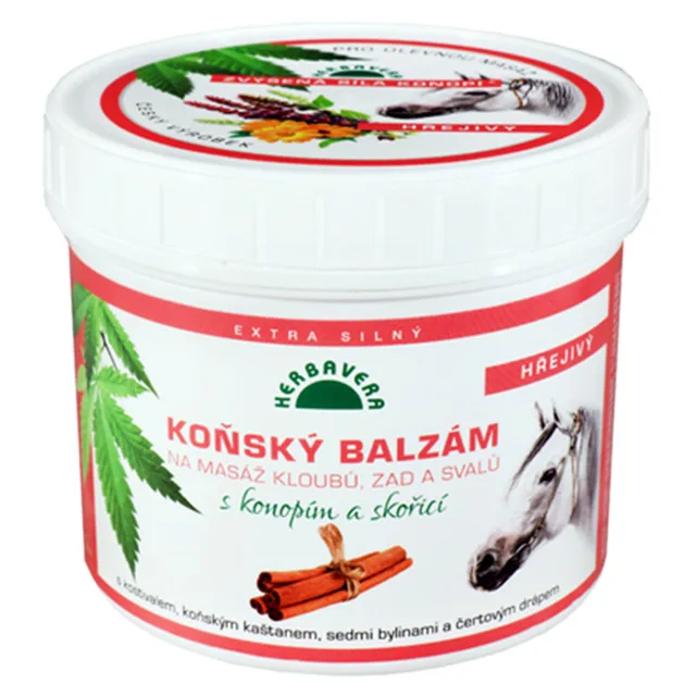 HERBAVERA Koňský balzám Hřejivý s konopím a skořicí 500 ml