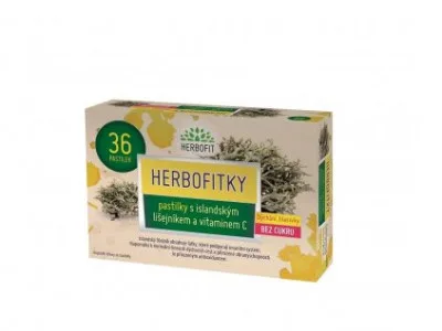 Herbofitky s island.lišej.a vit.C bez cukru 36ks