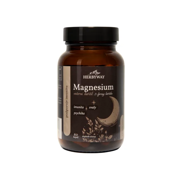 Herbyway Magnesium večerní hořčík 60 kapslí