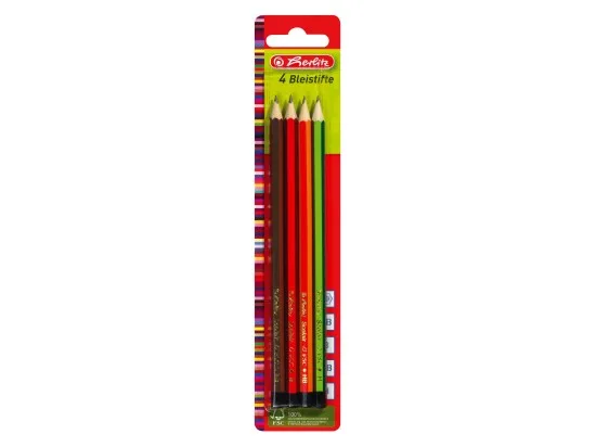 Herlitz tužka SCOLA 4 ks HB s gumou