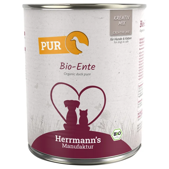 Herrmann's čisté maso  12 x 800 g - výhodné balení - bio kachní