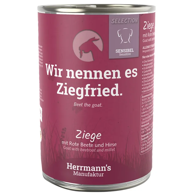 Herrmann´s Selection Sensible 6 x 400 g - Kozí maso s bio červenou řepou a bio prosem