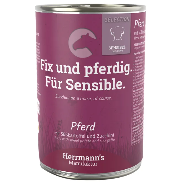 Herrmann´s Selection Sensible 6 x 400 g - Kůň s bio batáty a bio cuketou