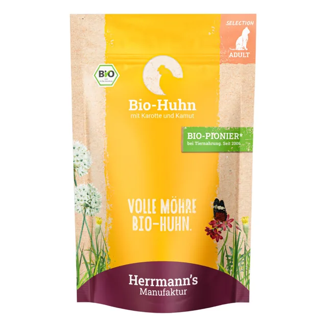 Herrmanns Selection / Organic Selection 12 x 100 g - Bio kuřecí s bio mrkví a bio kamutem