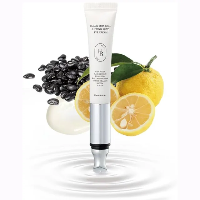 HEVEBLUE - Black Yuja Bean Lifting Auto Eye Cream - Rozjasňující a zpevňující oční krém s automatickým vibračním aplikátorem - 15 ml