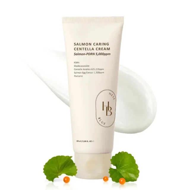 HEVEBLUE - Salmon Caring Centella Cream - Regenerační hydratační krém s PDRN a pupečníkem asijským - 50 ml