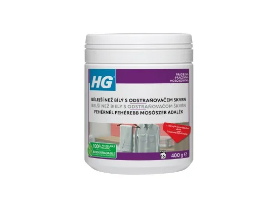 HG bělejší než bílý - bělicí prostředek s odstraňovačem skvrn 400 ml