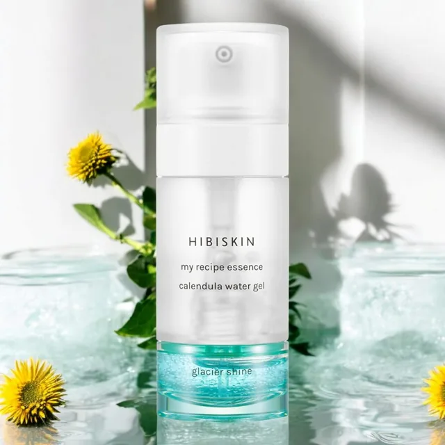 HIBISKIN - My Recipe Essence & Ampoule (Calendula Water Gel,Glacier Shine) - Unikátní essence a ampule pro pleť s rozšířenými póry a s potřebou projasnění a hydratace - 40ml,10ml