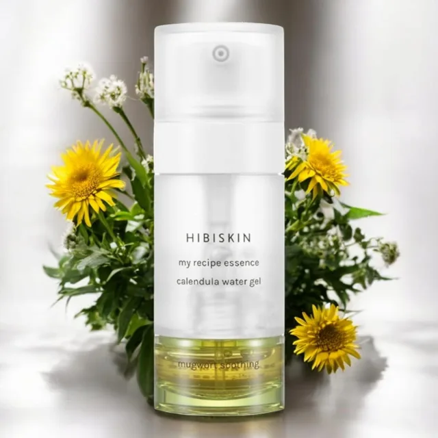 HIBISKIN -  My Recipe Essence & Ampoule (Calendula Water Gel,Mugwort Soothing) - Unikátní essence a ampule pro mastnou a citlivou pleť s potřebou obnovení a zklidnění - 40ml,10ml