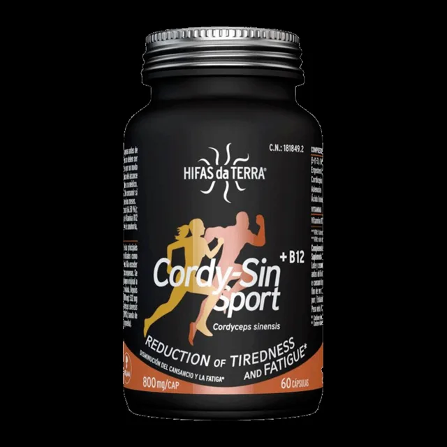 Hifas da Terra Cordy-Sin Sport + B12 - 60 kapslí