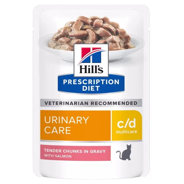 HILL'S Prescription Diet c/d Multicare losos kapsičky pro kočky 12 x 85 g
