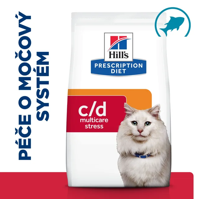 HILL'S Prescription Diet c/d Stress Péče o močový systém granule pro kočky 8 kg Mořské ryby