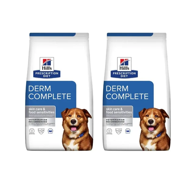 HILL'S Prescription Diet Canine Derm Complete 2 x 12 kg krmivo pro posílení kůže psů