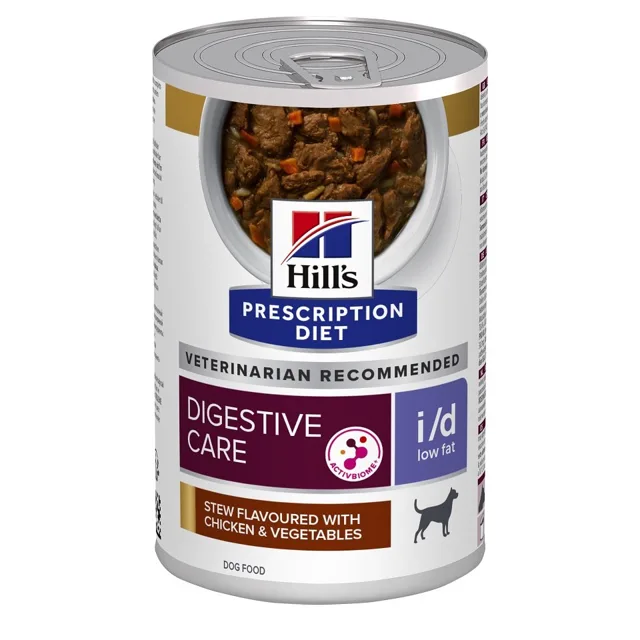 HILL'S Prescription Diet Canine i/d Low Fat Digestive Care Stew s kuřecím masem a zeleninou 354 g v konzervě