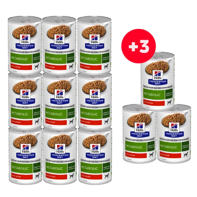 HILL'S Prescription Diet Canine Metabolic 370g 9 + 3 konzervy ZDARMA