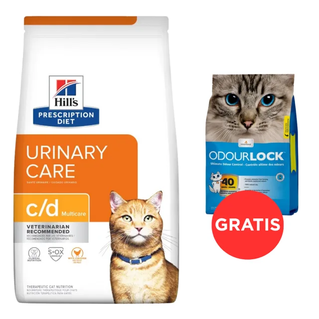 HILL'S Prescription Diet Feline c/d Multicare Urinary Stress 8 kg + stelivo pro kočky 6 kg ZDARMA