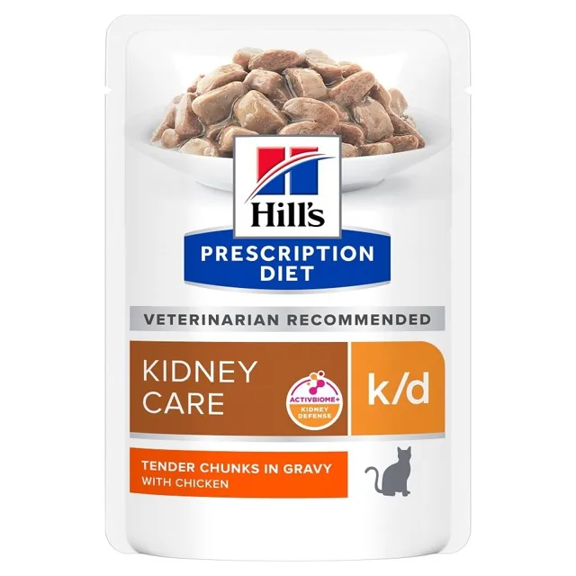 HILL'S Prescription Diet Feline k/d Kidney Care s kuřetem 12x85 g v kapsičkách