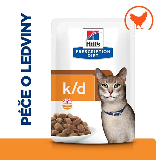 Hill's Prescription Diet k/d Kidney Care  - Výhodné balení 2 x 12 kapsiček (24 x 85 g) (kuřecí)
