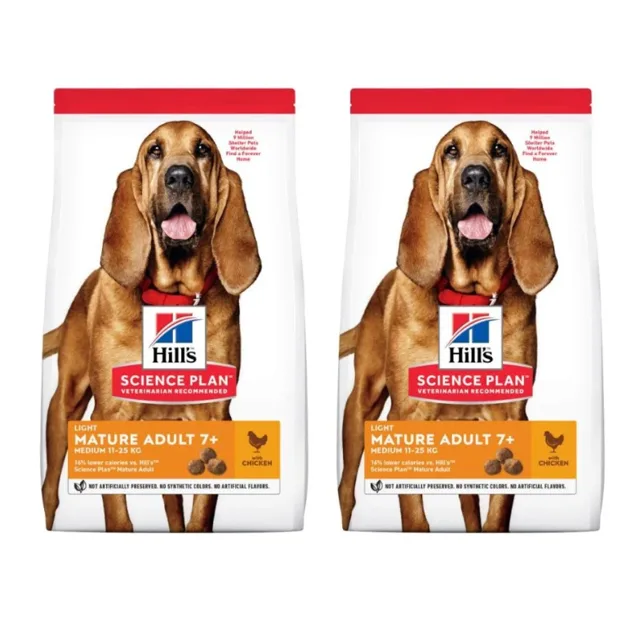 HILL'S Science Plan 7+ Dog Mature Light Medium Chicken 2 x 14 kg