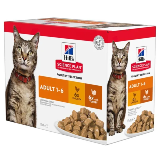 Hill's Science Plan Adult míchané balení - 48 x 85 g drůbeží výběr