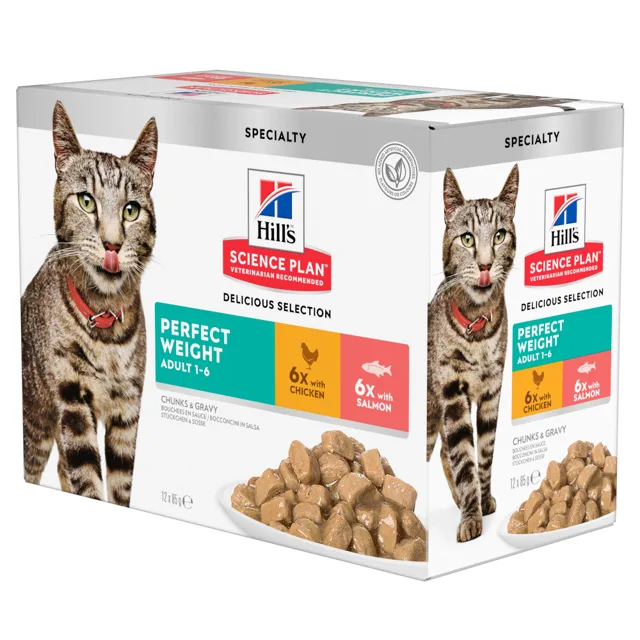 Hill's Science Plan Adult Perfect Weight Chicken & Salmon - 12 x 85 g