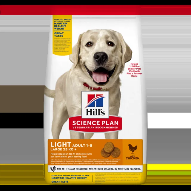 HILL'S Science Plan Canine Adult Light Large breed Chicken 18 kg krmivo pro psy velkých plemen kuře