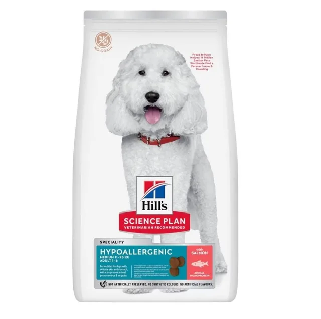 HILL'S Science Plan Canine Adult Medium Hypoallergenic Salmon 6 kg pro dospělé psy středních plemen s lososem