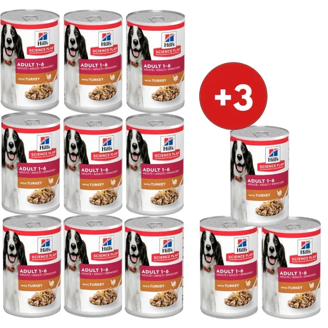 HILL'S Science Plan Canine Adult Turkey 370 g 9+3 ZDARMA