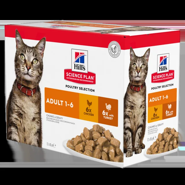 HILL'S Science Plan Feline Adult Multipack Poultry Selection 85 g x12ks