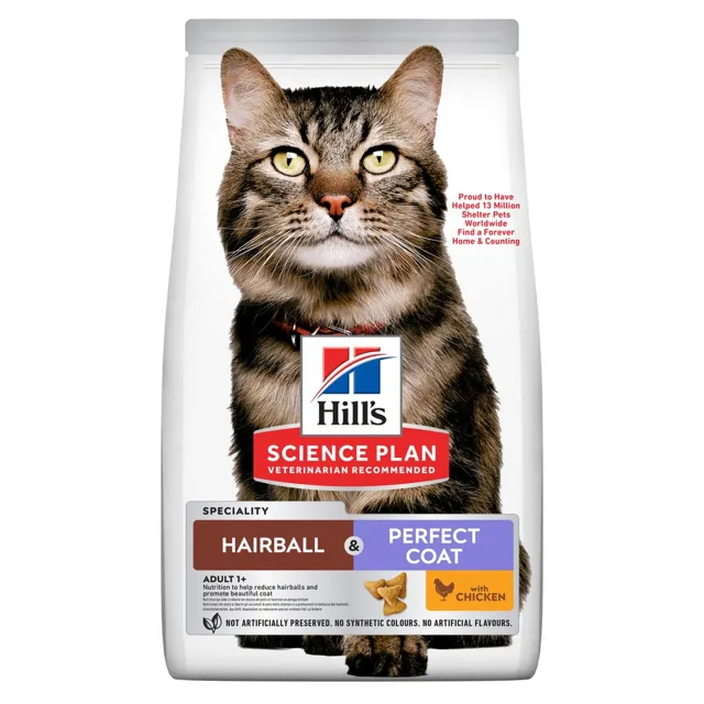 Hill's Science Plan Hairball & Perfect Coat Adult Chicken - Výhodné balení: 2 x 7 kg