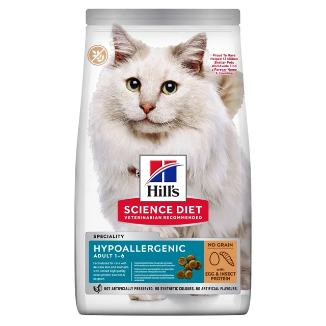 Hill's Science Plan Hypoallergenic Adult No Grain Egg & Insect Protein - 2 x 1,5 kg